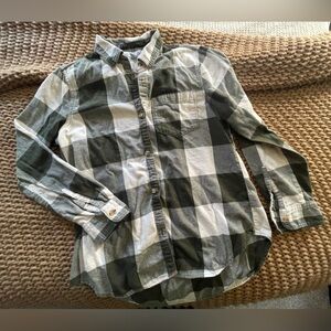 Olive + White Old Navy Flannel